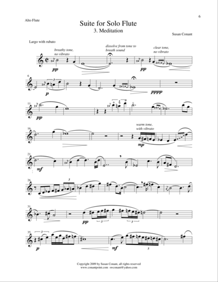 Suite for Solo Flute 3. Meditation Flute Solo scores gallery preview page 1