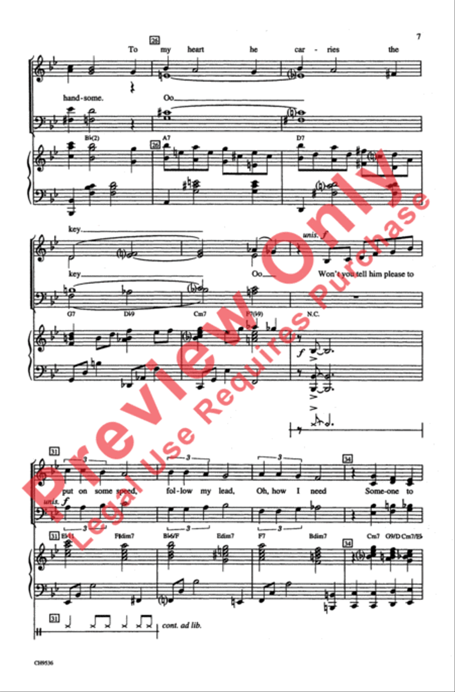 Someone to Watch Over Me 4-Part scores gallery preview page 6