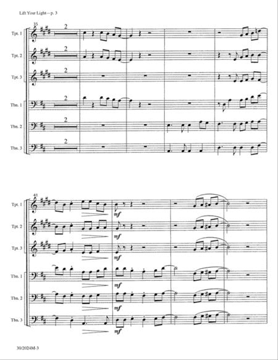 Lift Your Light - Brass and Rhythm Score and Parts