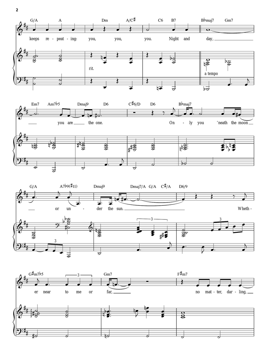 Night And Day Piano, Vocal scores gallery preview page 2