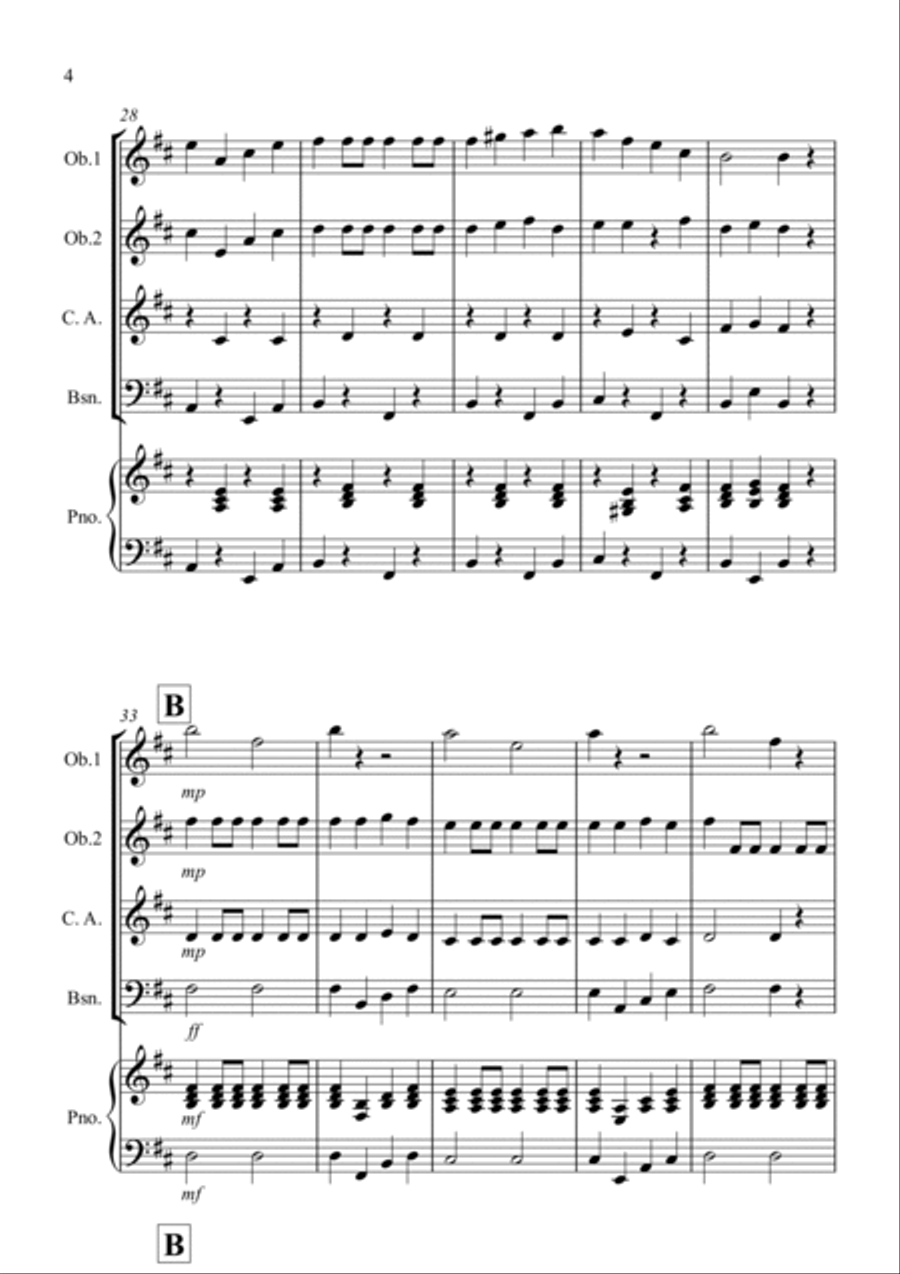 Drunken Sailor for Double Reed Quartet Woodwind Trio scores gallery preview page 4
