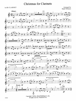 Christmas for Clarinets: 1st B-flat Clarinet