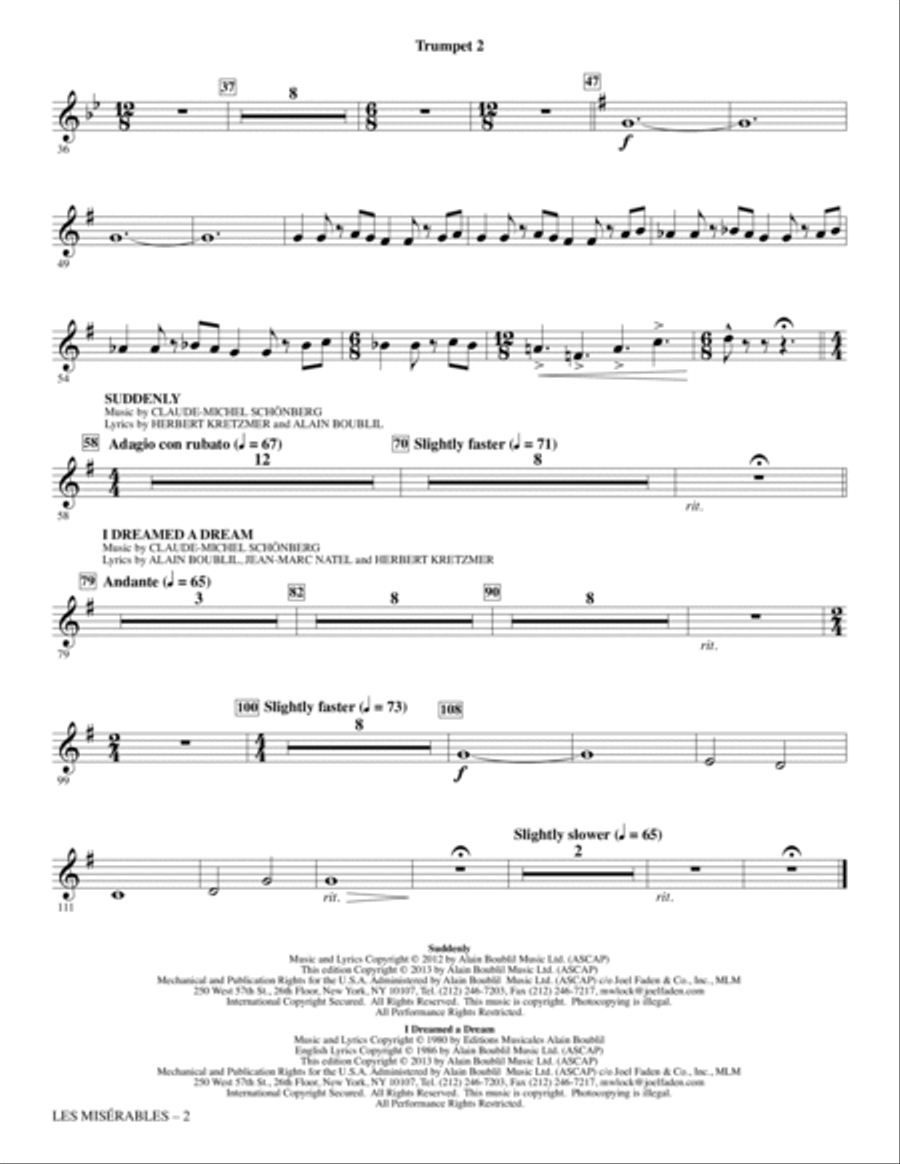 Les Miserables (Choral Selections From The Movie) - Trumpet 2 Choir scores gallery preview page 2