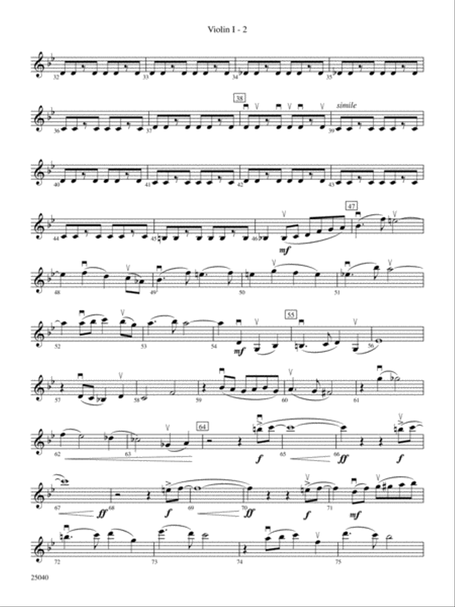 Honor, Laud and Rejoice: 1st Violin Full Orchestra scores gallery preview page 2