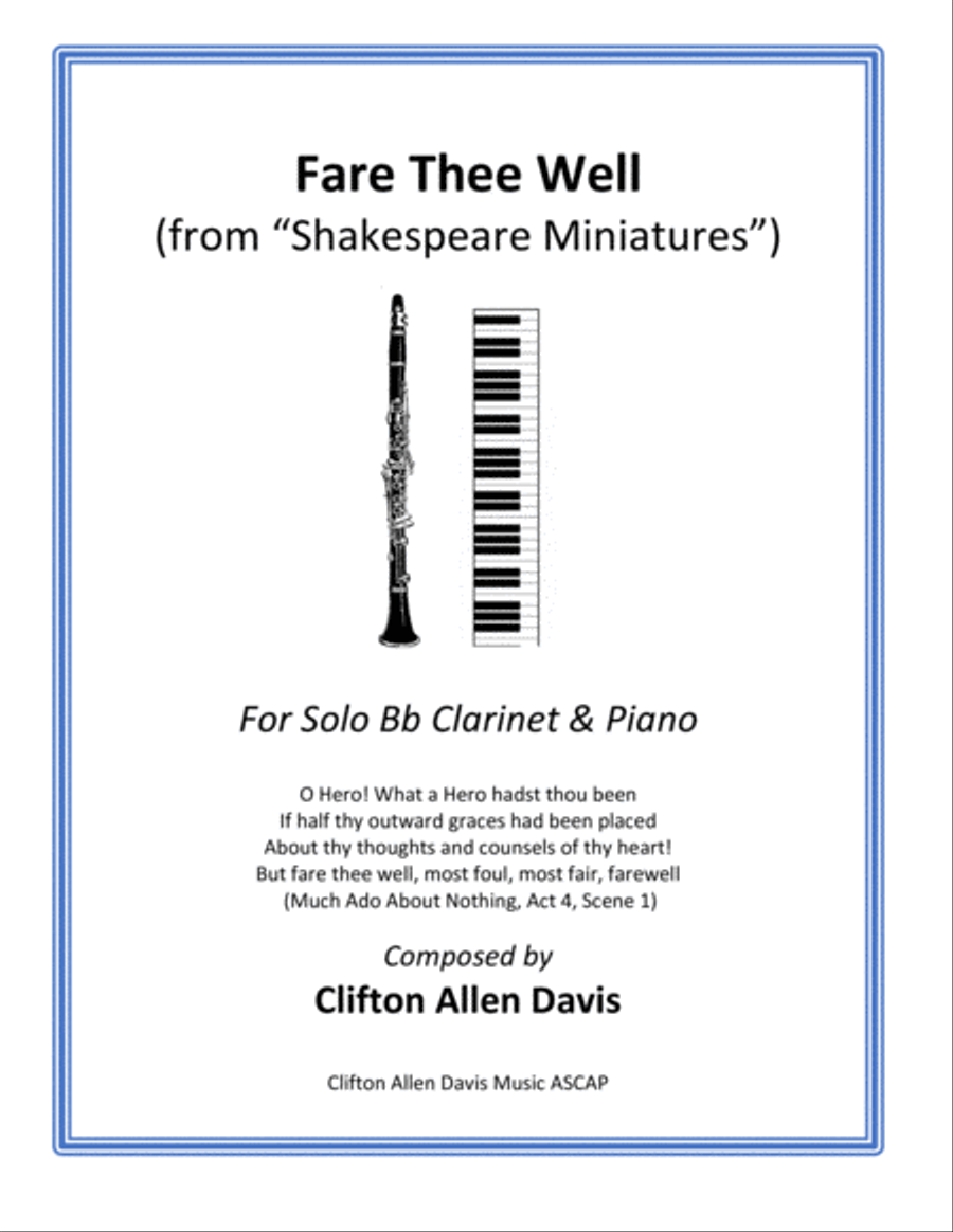 Shakespeare Miniatures (for Bb Clarinet and Piano) B-Flat Clarinet scores gallery preview page 6