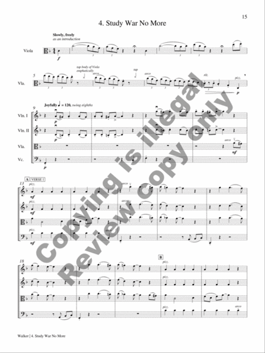 The Dove and Other Songs of Peace String Quartet scores gallery preview page 10