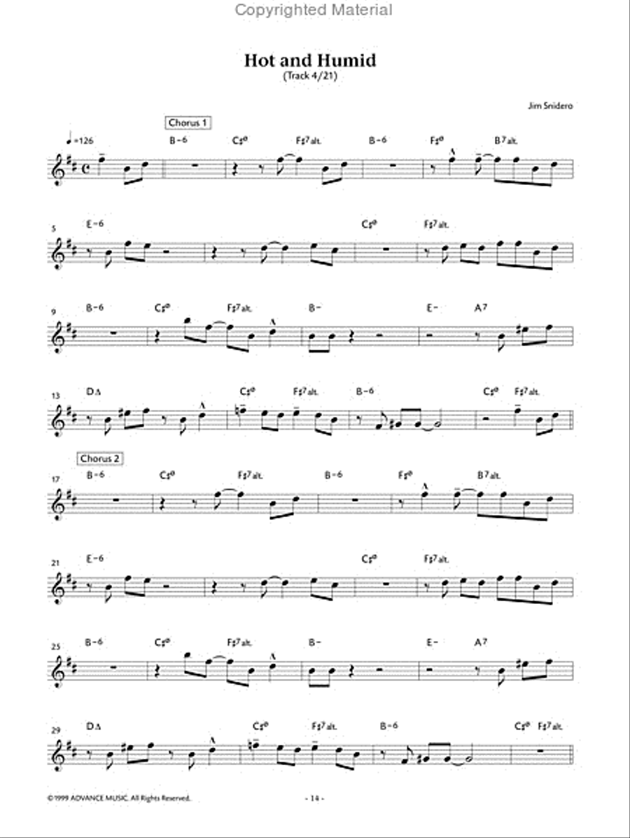 Basic jazz conception store for saxophone