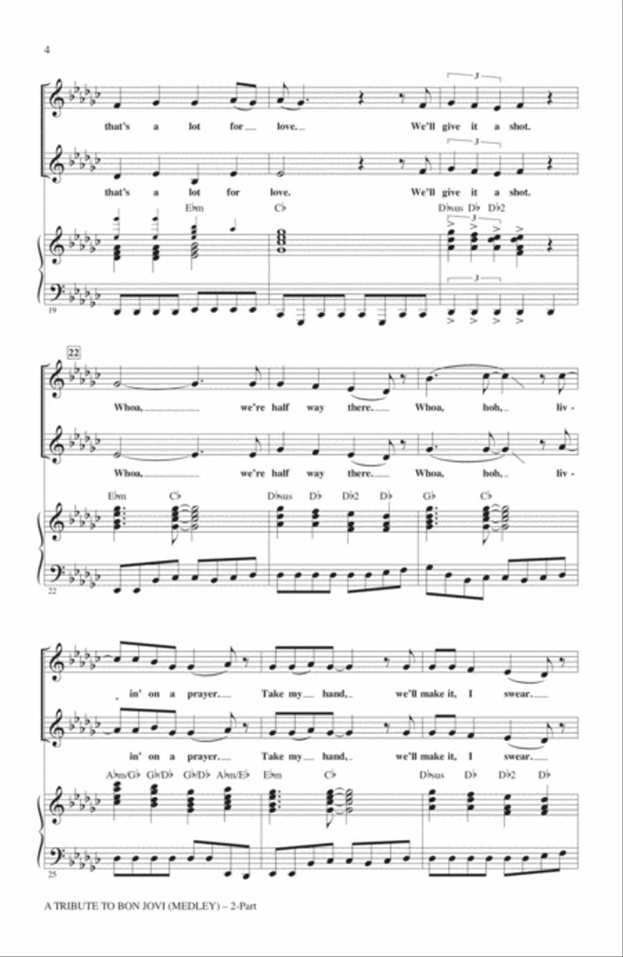 A Tribute To Bon Jovi (Medley) 2-Part scores gallery preview page 3