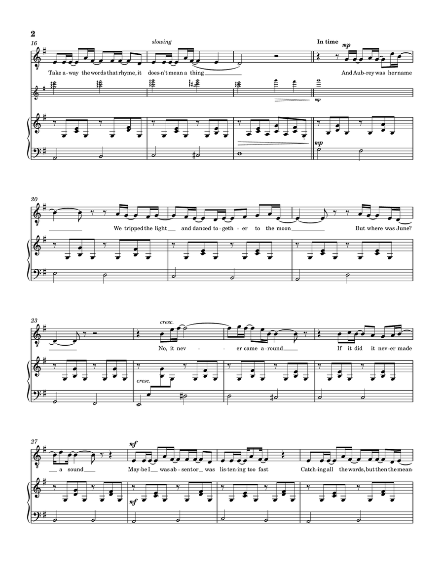 Aubrey Aubrey Piano, Vocal scores gallery preview page 2
