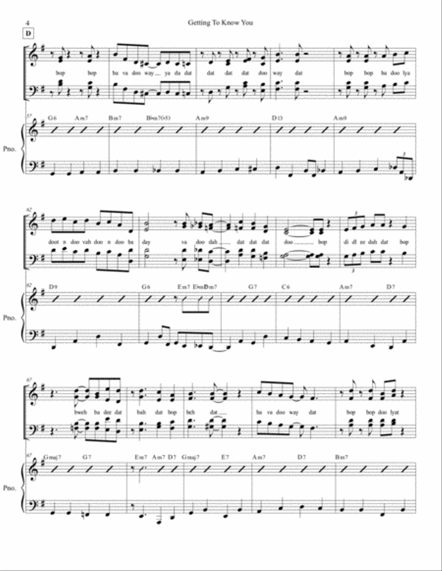 Getting To Know You 4-Part scores gallery preview page 4