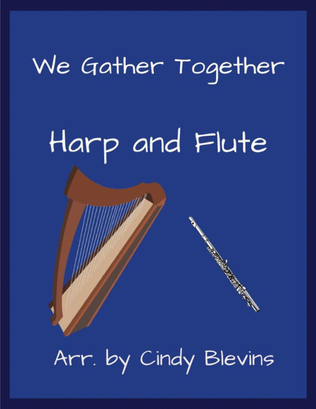Book cover for We Gather Together, for Harp and Flute
