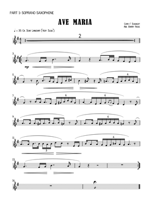 Ave Maria arr. for Saxophone Quartet (with alternate parts)
