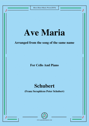 Book cover for Schubert-Ave maria,for Cello and Piano