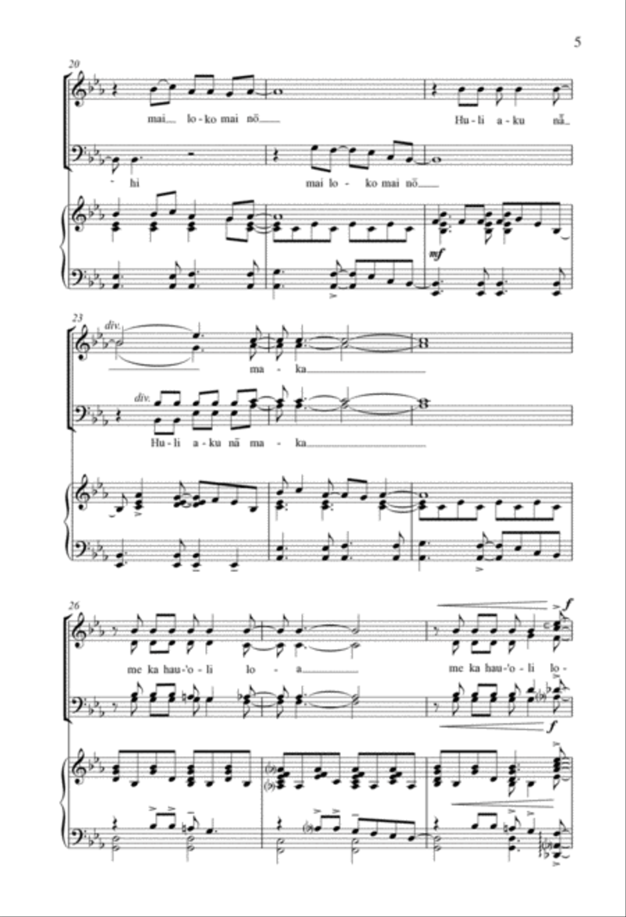 Aia Ke Kanaka 4-Part scores gallery preview page 4