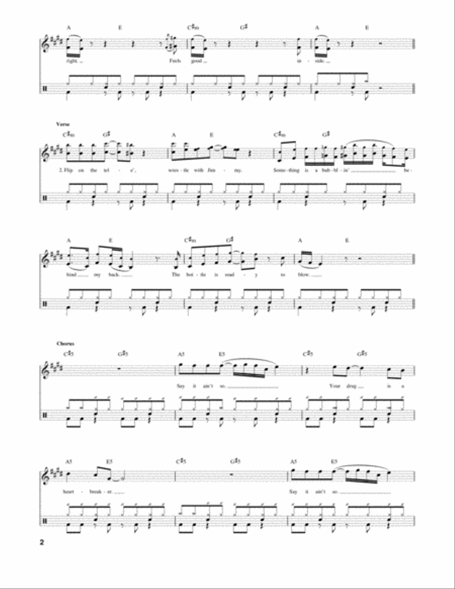 Say It Ain't So Say It Ain't So Drum Set scores gallery preview page 2