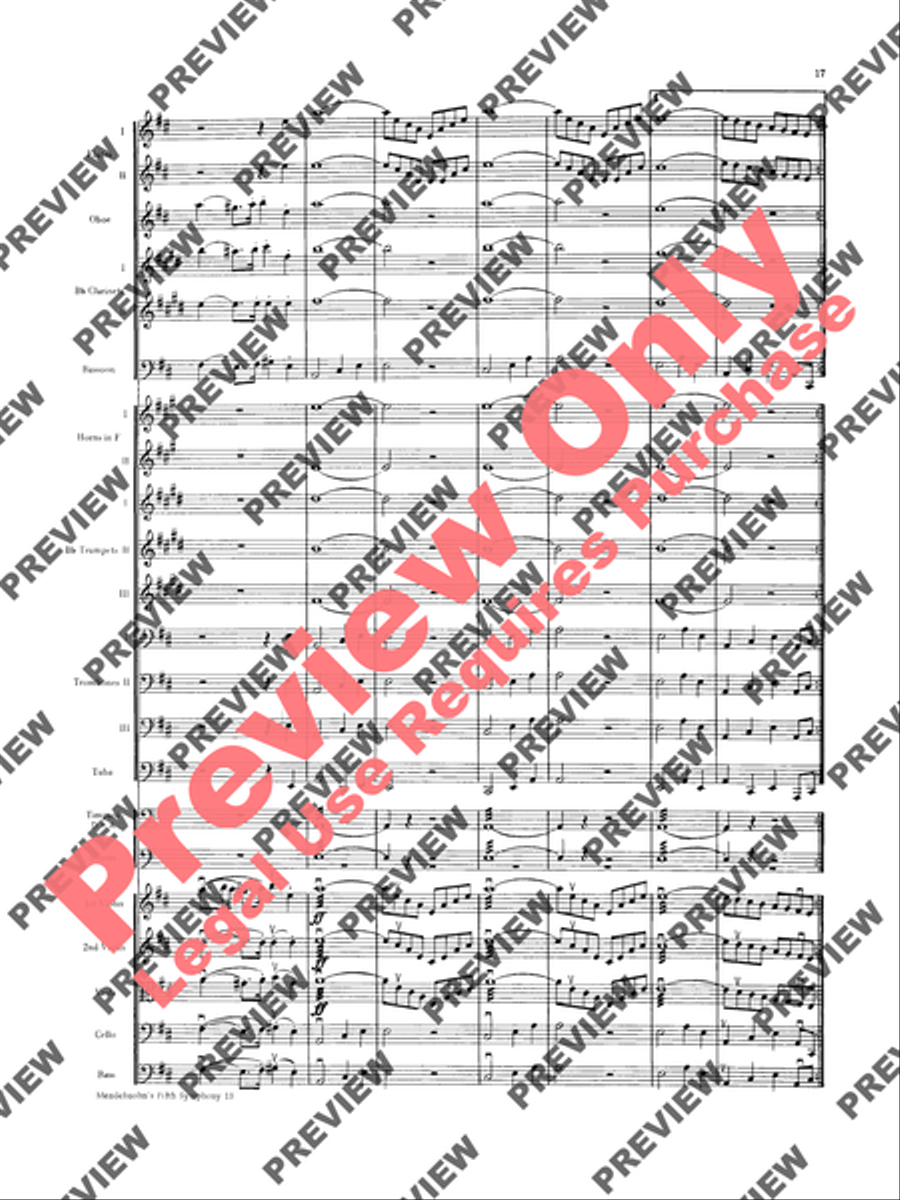 Mendelssohn's 5th Symphony Reformation, 4th Movement Full Orchestra scores gallery preview page 18
