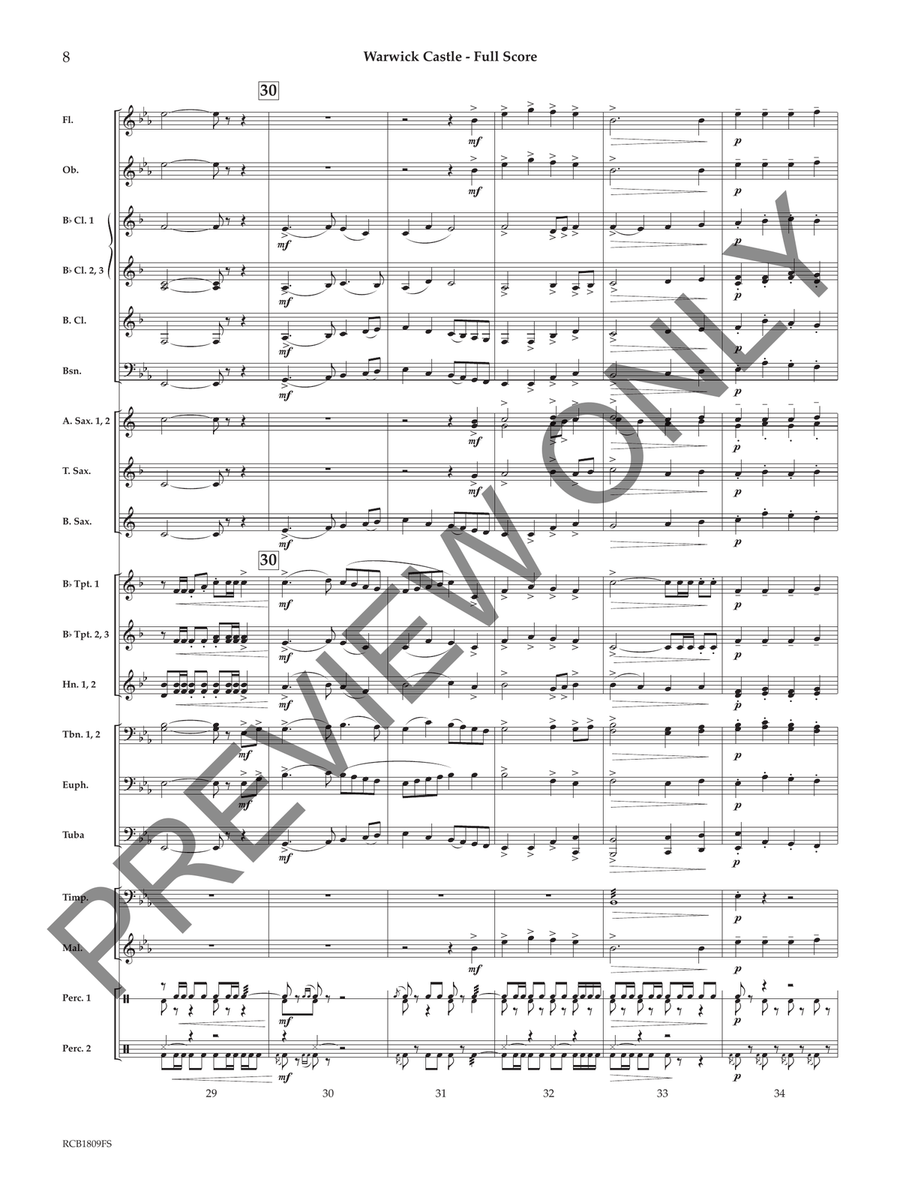 Warwick Castle (Score) Warwick Castle (Score) Concert Band scores gallery preview page 9