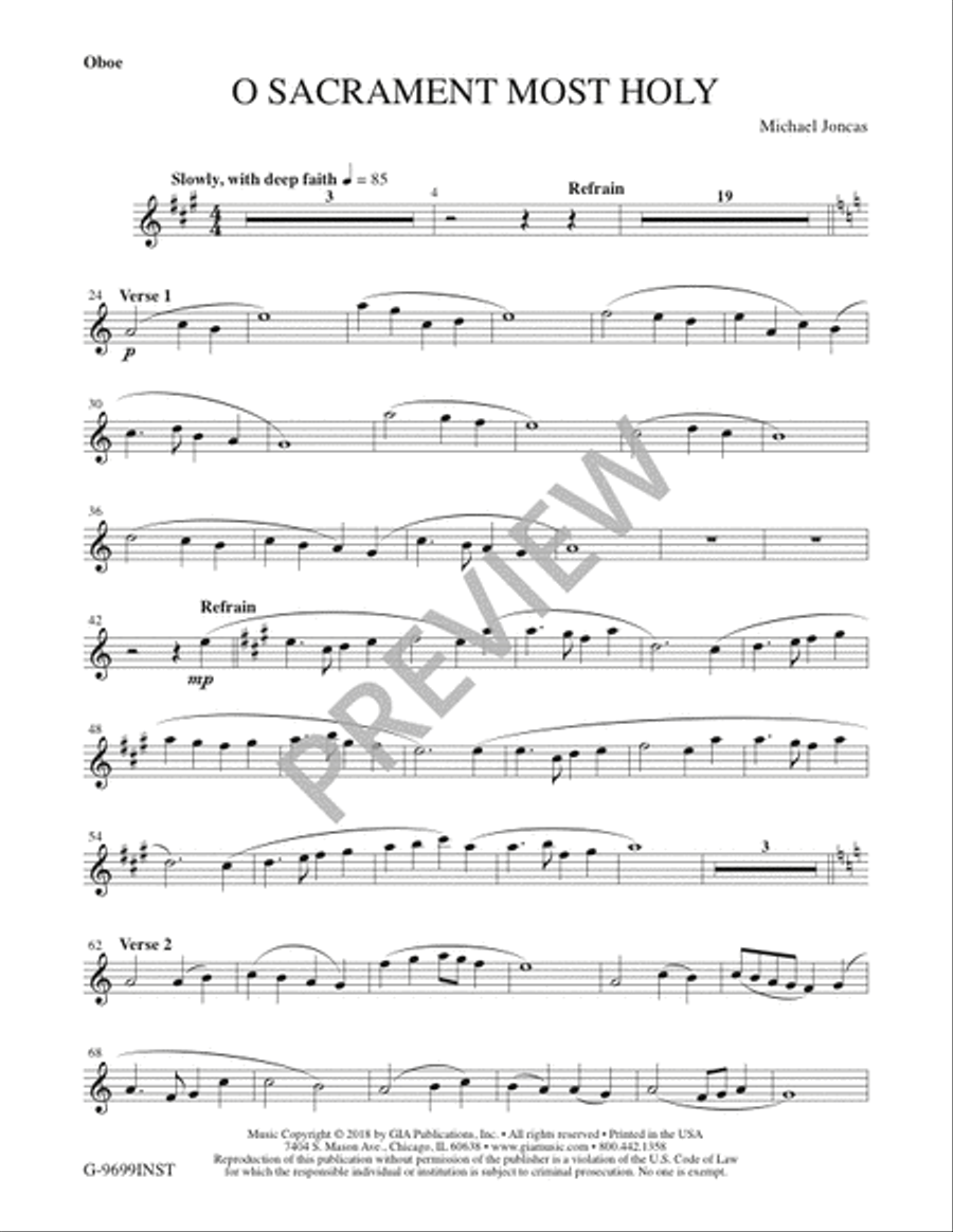 O Sacrament Most Holy - Instrument edition Flute scores gallery preview page 4