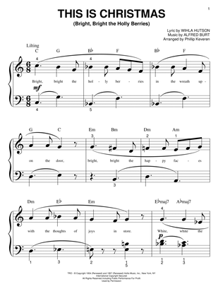 This Is Christmas (Bright, Bright The Holly Berries) (arr. Phillip Keveren)