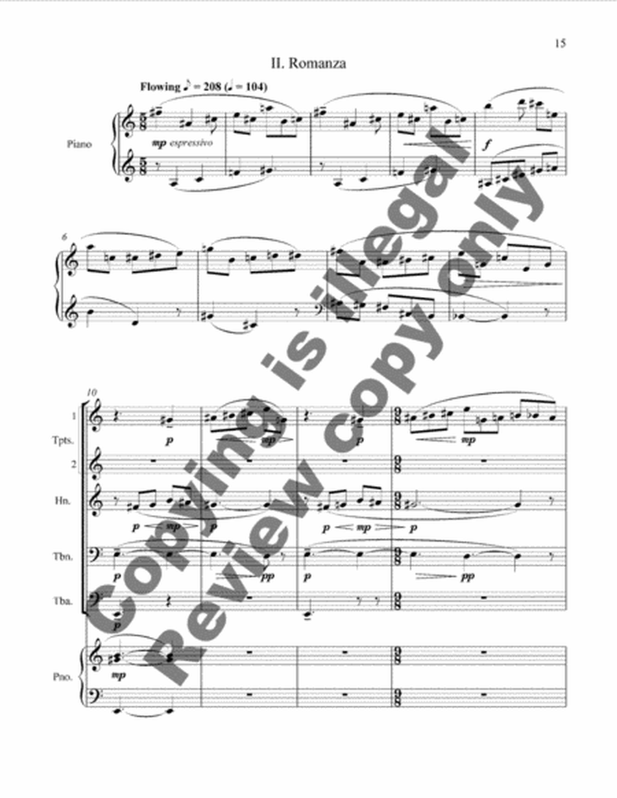 Concertino for Piano and Brass Quintet (Score & Parts)
