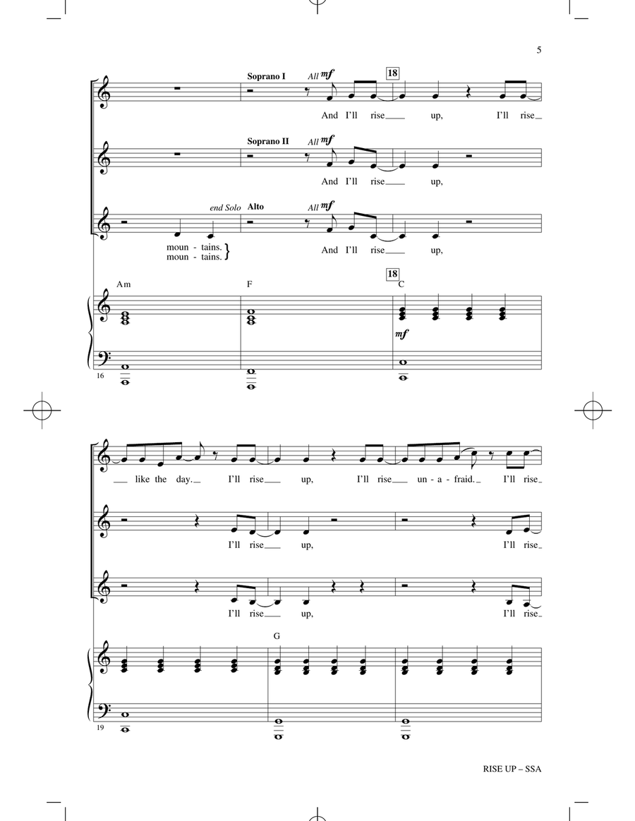 Rise Up (arr. Audrey Snyder) SSA scores gallery preview page 3
