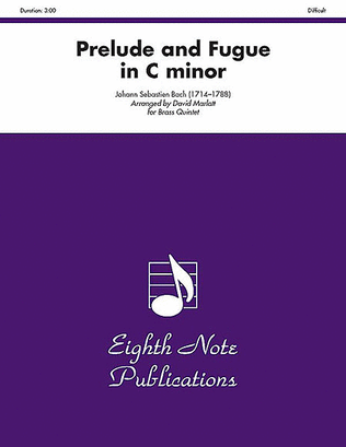 Book cover for Prelude and Fugue in C Minor