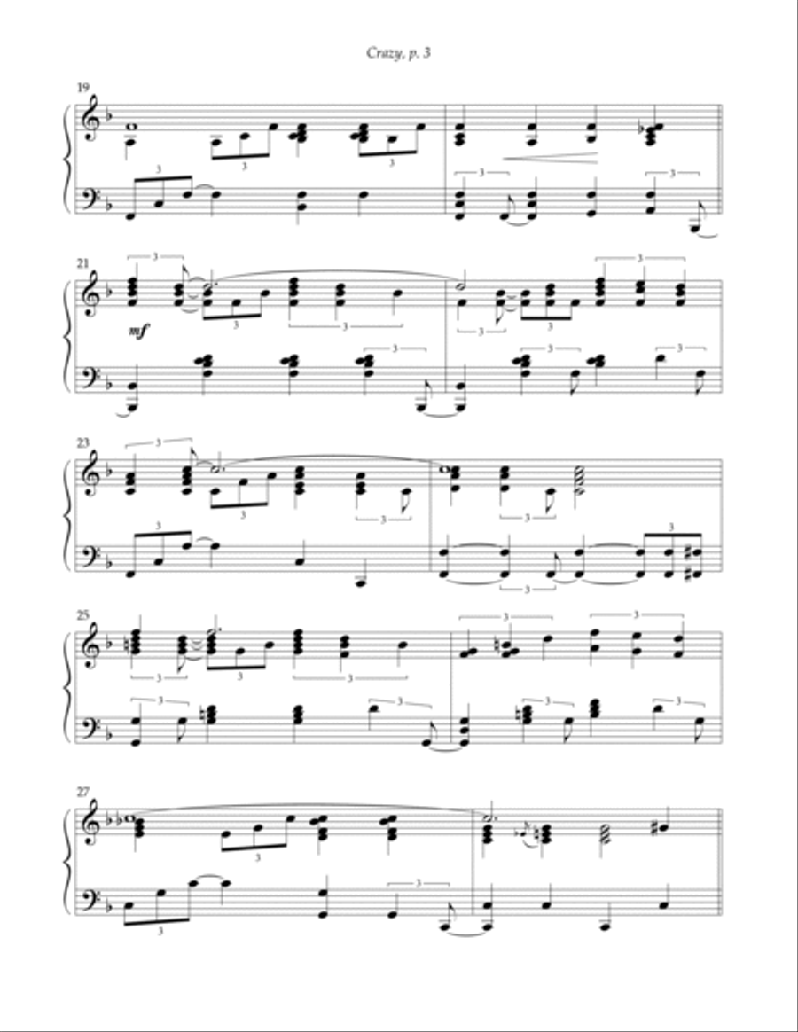 Crazy Crazy Piano Solo scores gallery preview page 3