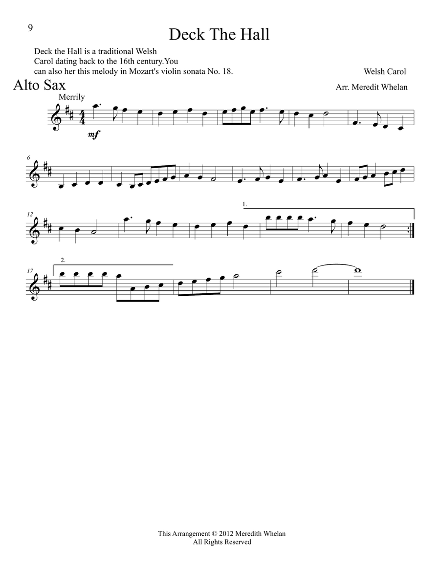 Christmas Duets for Alto Saxophone & Piano: 11 Traditional Carols Christmas Duets for Alto Saxophone & Piano: 11 Traditional Carols Woodwind Duet scores gallery preview page 3