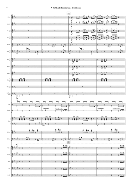 A Fifth Of Beethoven by Walter Murphy Full Orchestra - Digital Sheet Music