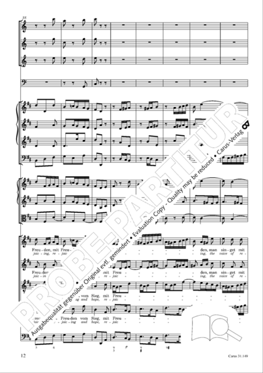 The voice of rejoicing and hope (Man singet mit Freuden vom Sieg) 4-Part scores gallery preview page 13