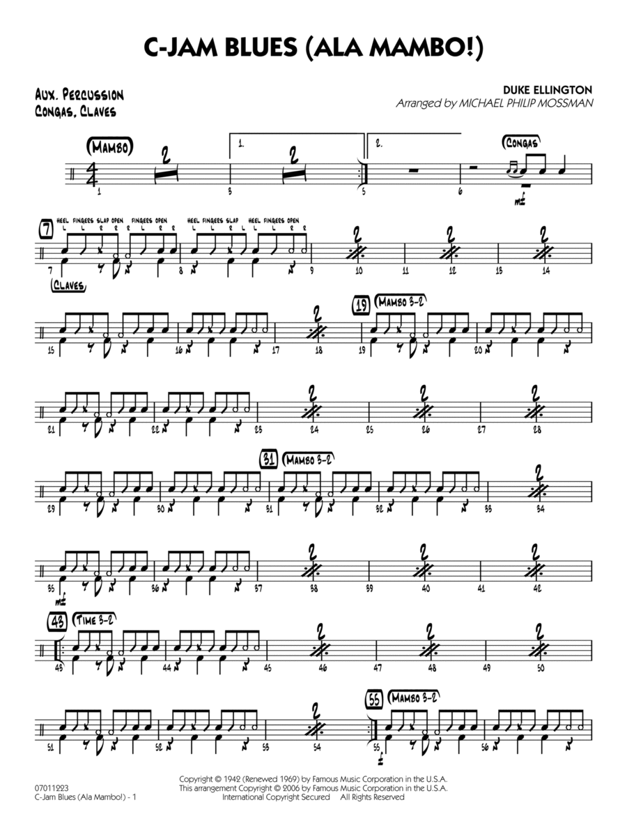 C-Jam Blues (ala Mambo!) (arr. Michael Philip Mossman) - Aux Percussion