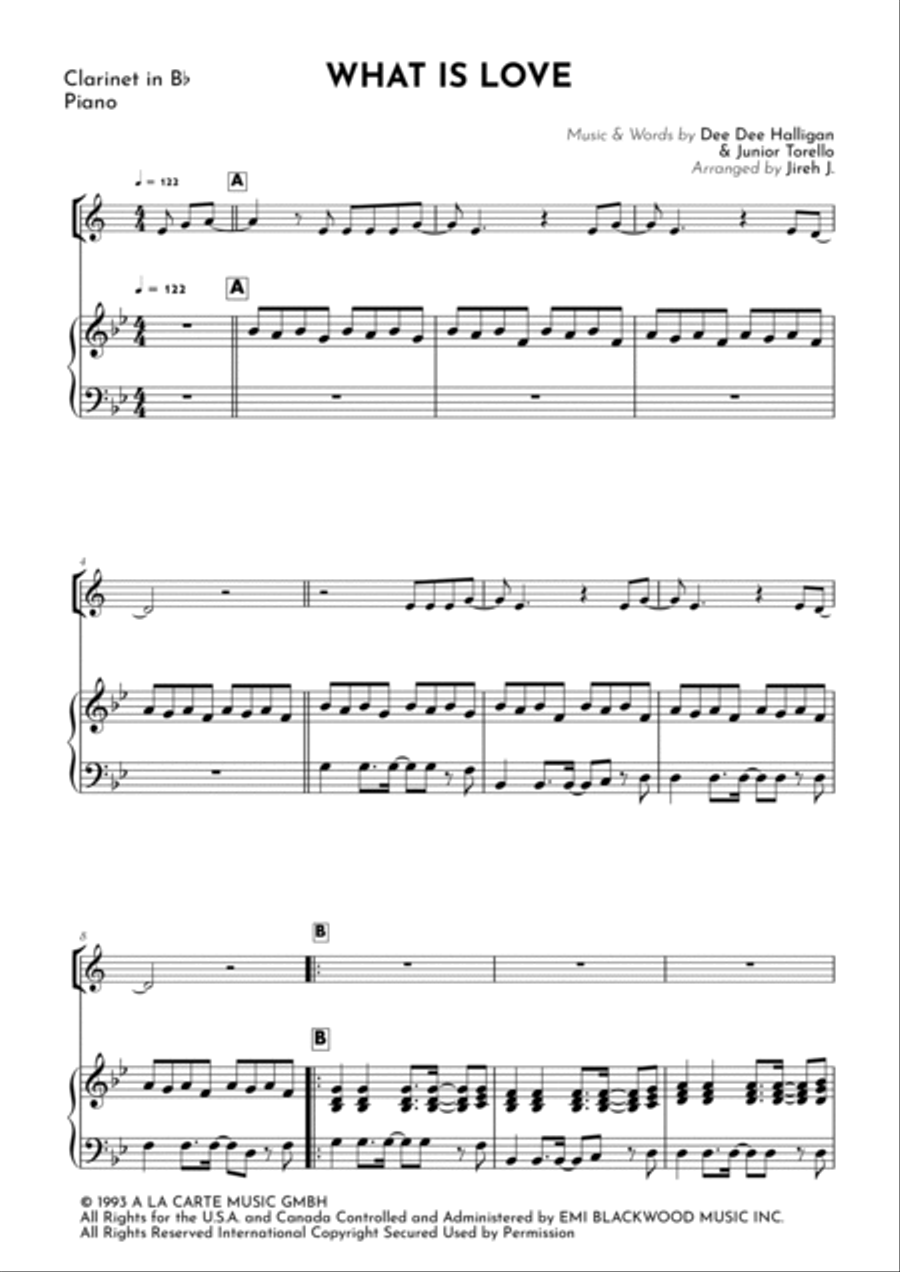 What Is Love What Is Love B-Flat Clarinet scores gallery preview page 2