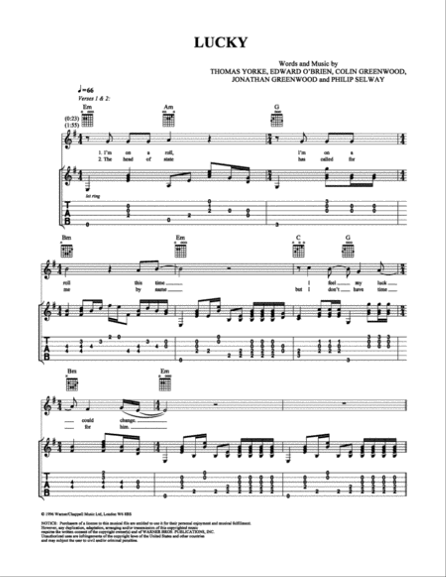 Lucky Electric Guitar scores gallery preview page 1