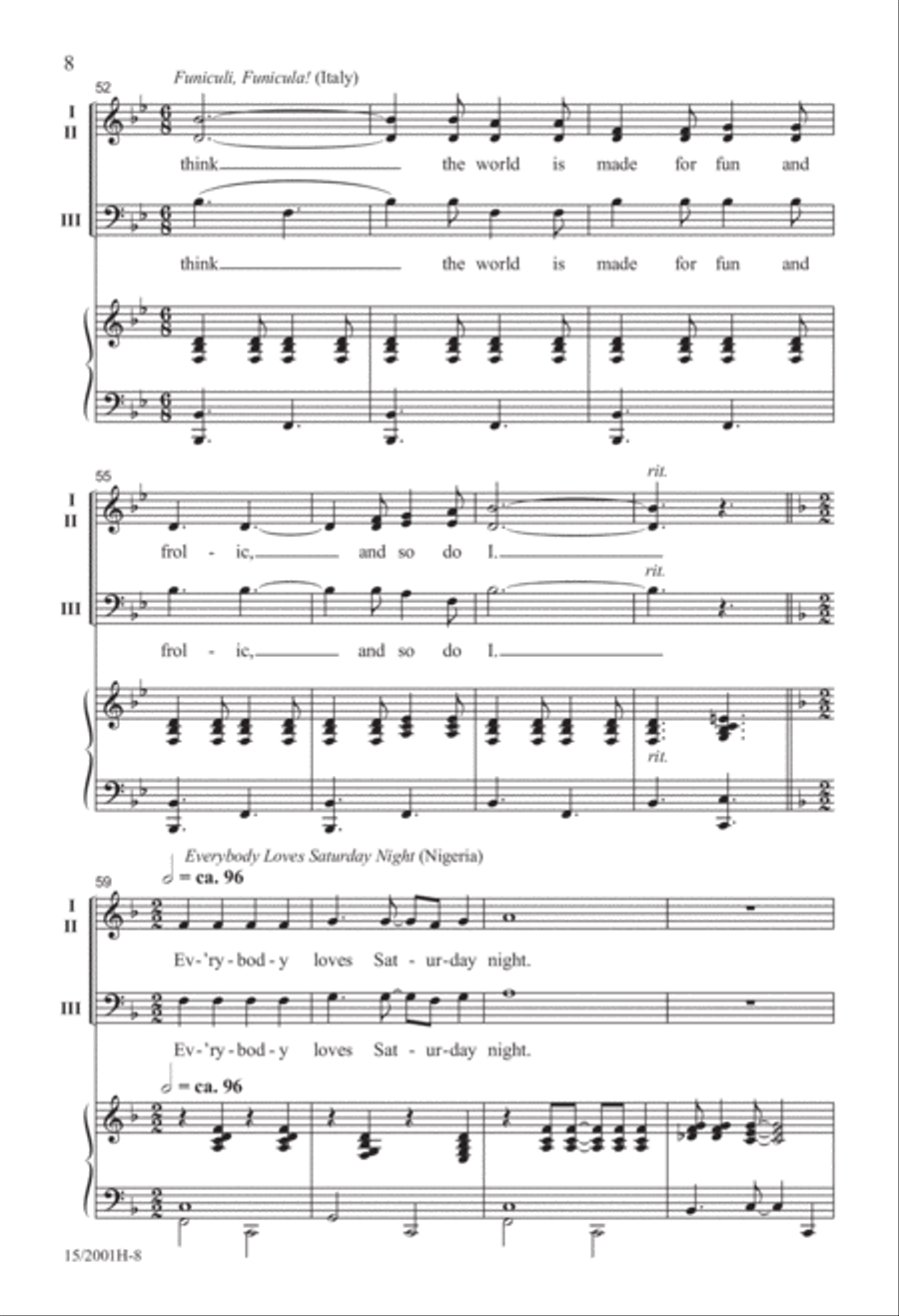 Around the World...in About Three Minutes Mixed Choir scores gallery preview page 8