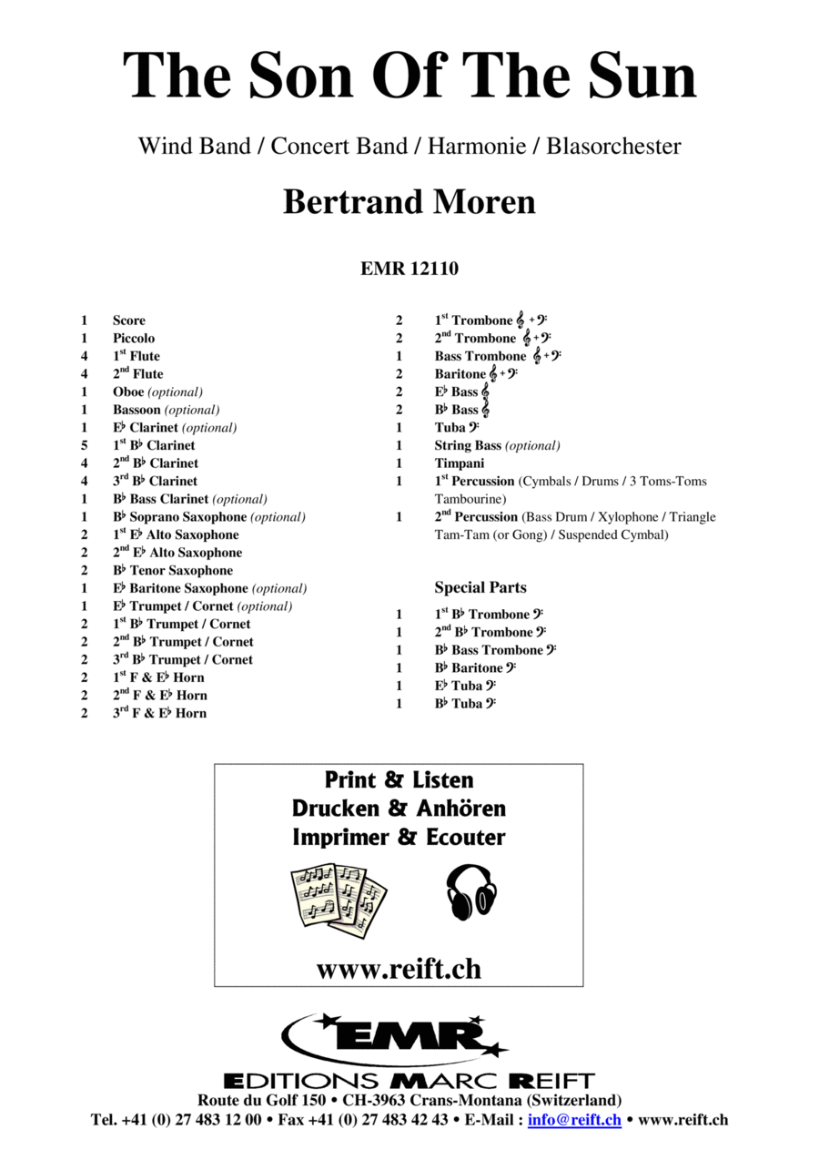 The Son Of The Sun Concert Band scores gallery preview page 1