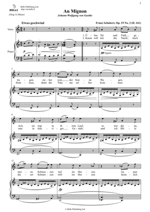 Book cover for An Mignon, Op. 19 No. 2 (D. 161) (A minor)