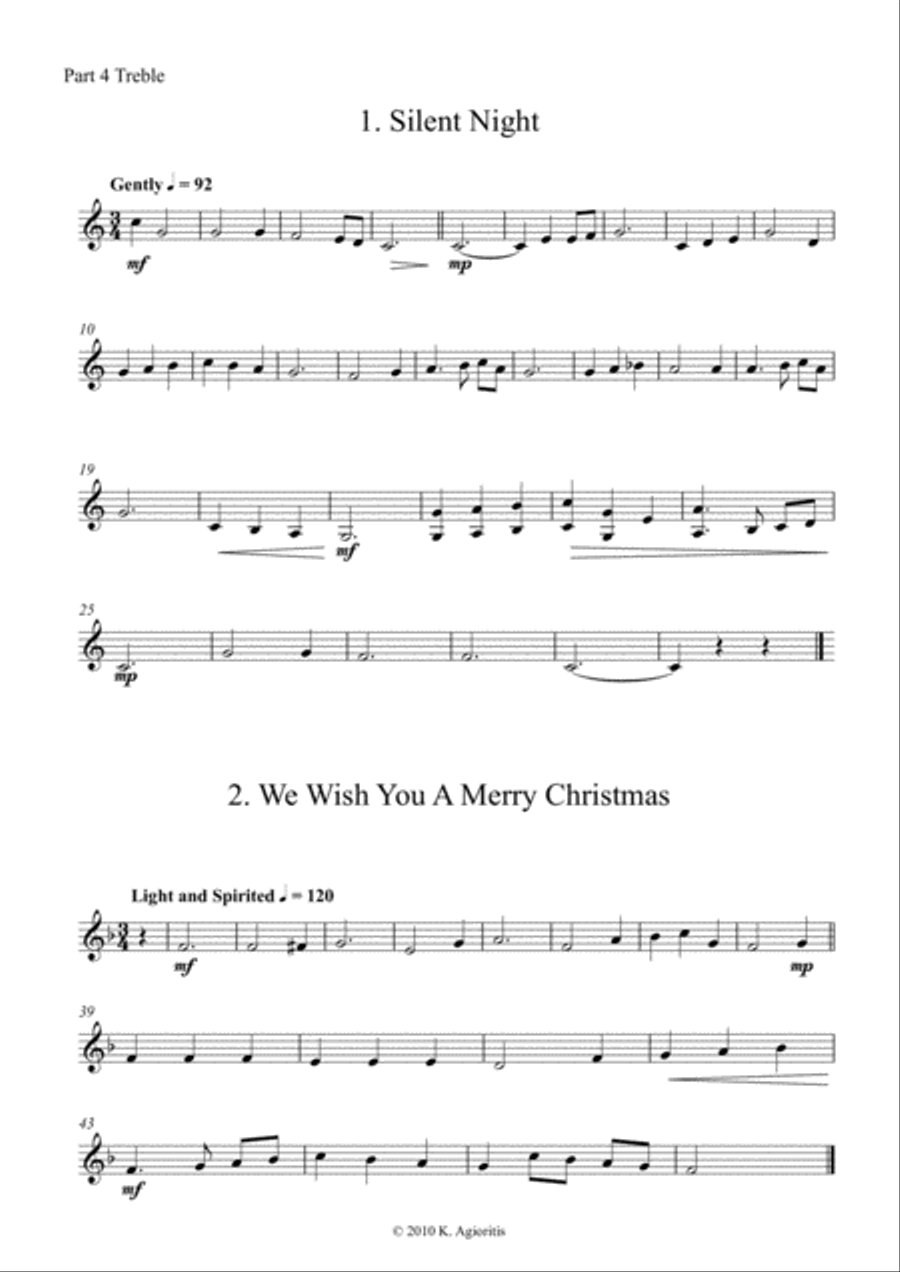 Carols for Four (or more) - Fifteen Carols with Flexible Instrumentation - Part 4 - C Treble Clef Concert Band scores gallery preview page 5