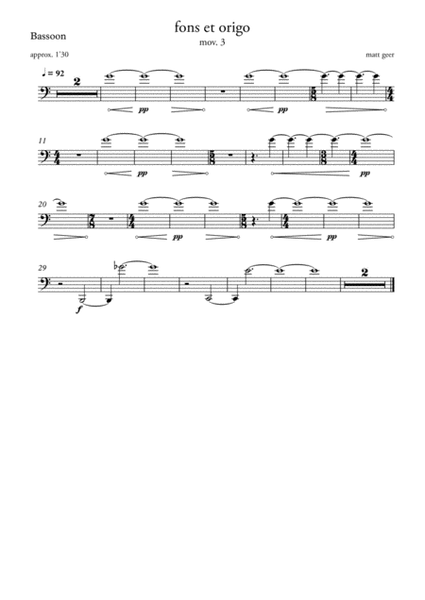 Fons et origo (Individual bassoon part)
