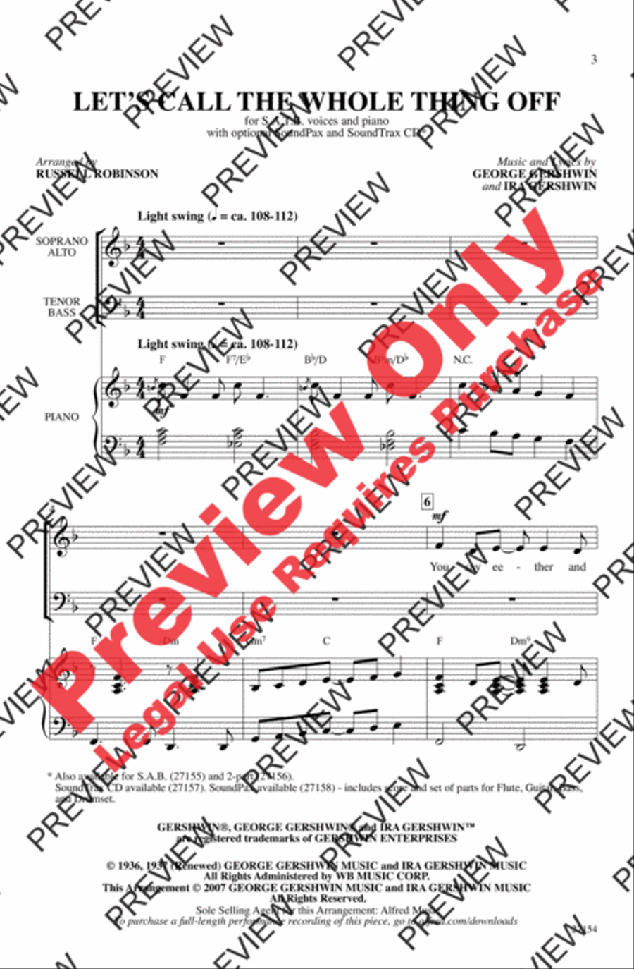 Let's Call the Whole Thing Off 4-Part scores gallery preview page 2