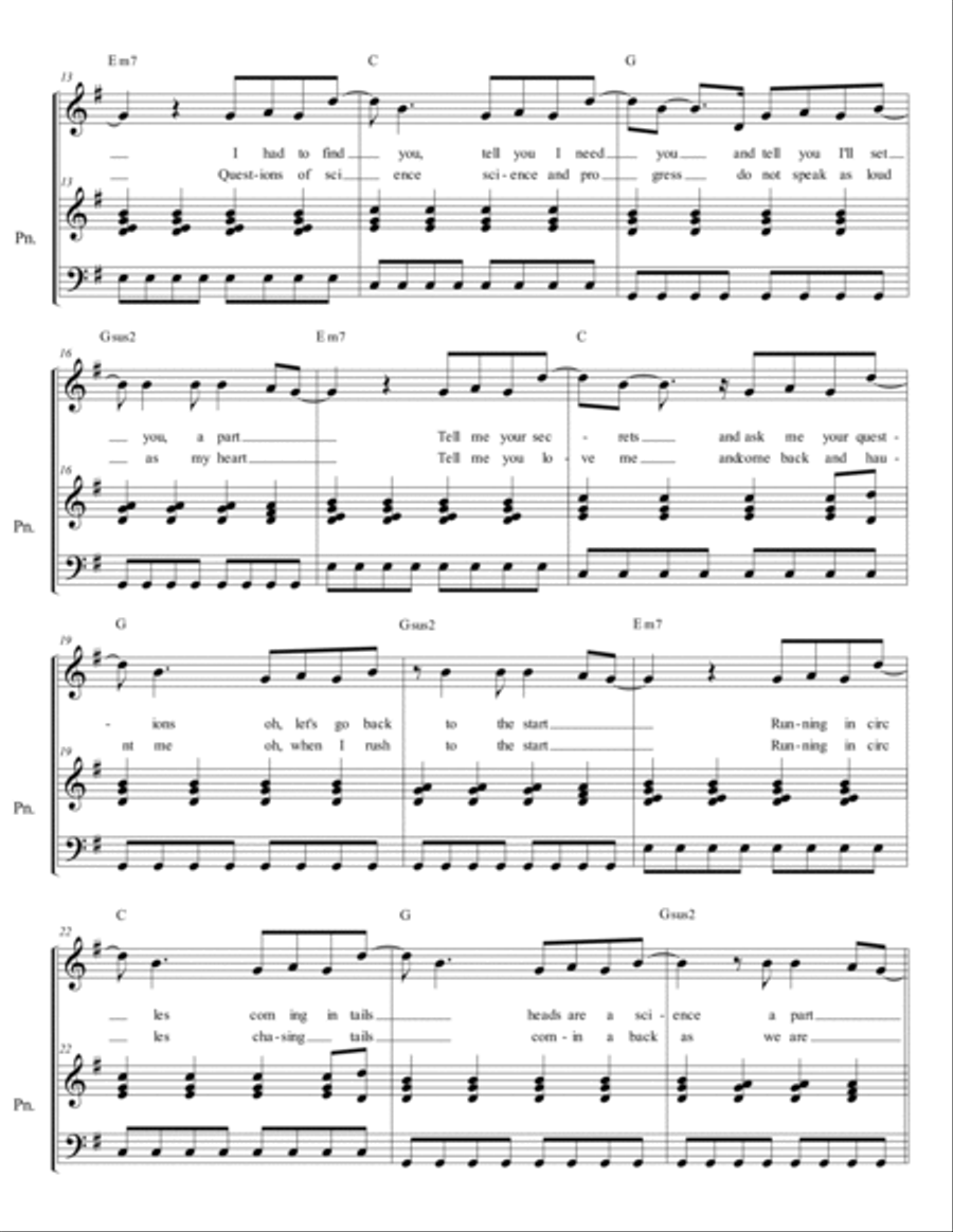 The Scientist Piano scores gallery preview page 3