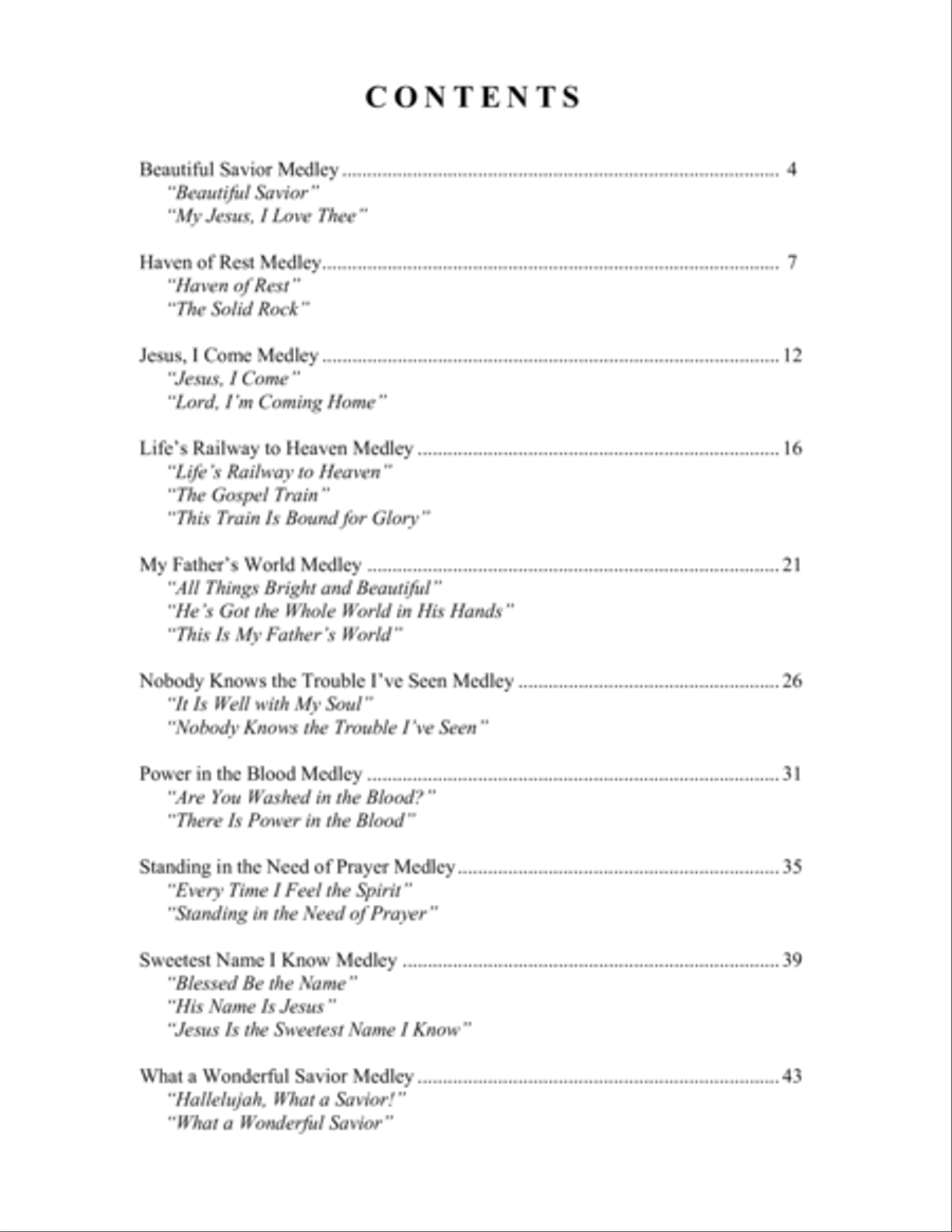 Sacred Medleys: Hymns and Spirituals, Book 2 (A Collection of 10 Medleys for Solo Piano) image number null