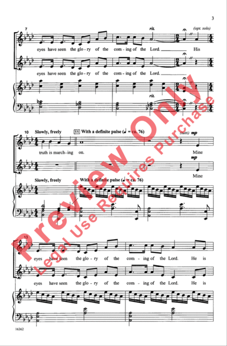 Battle Hymn of the Republic 2-Part scores gallery preview page 3