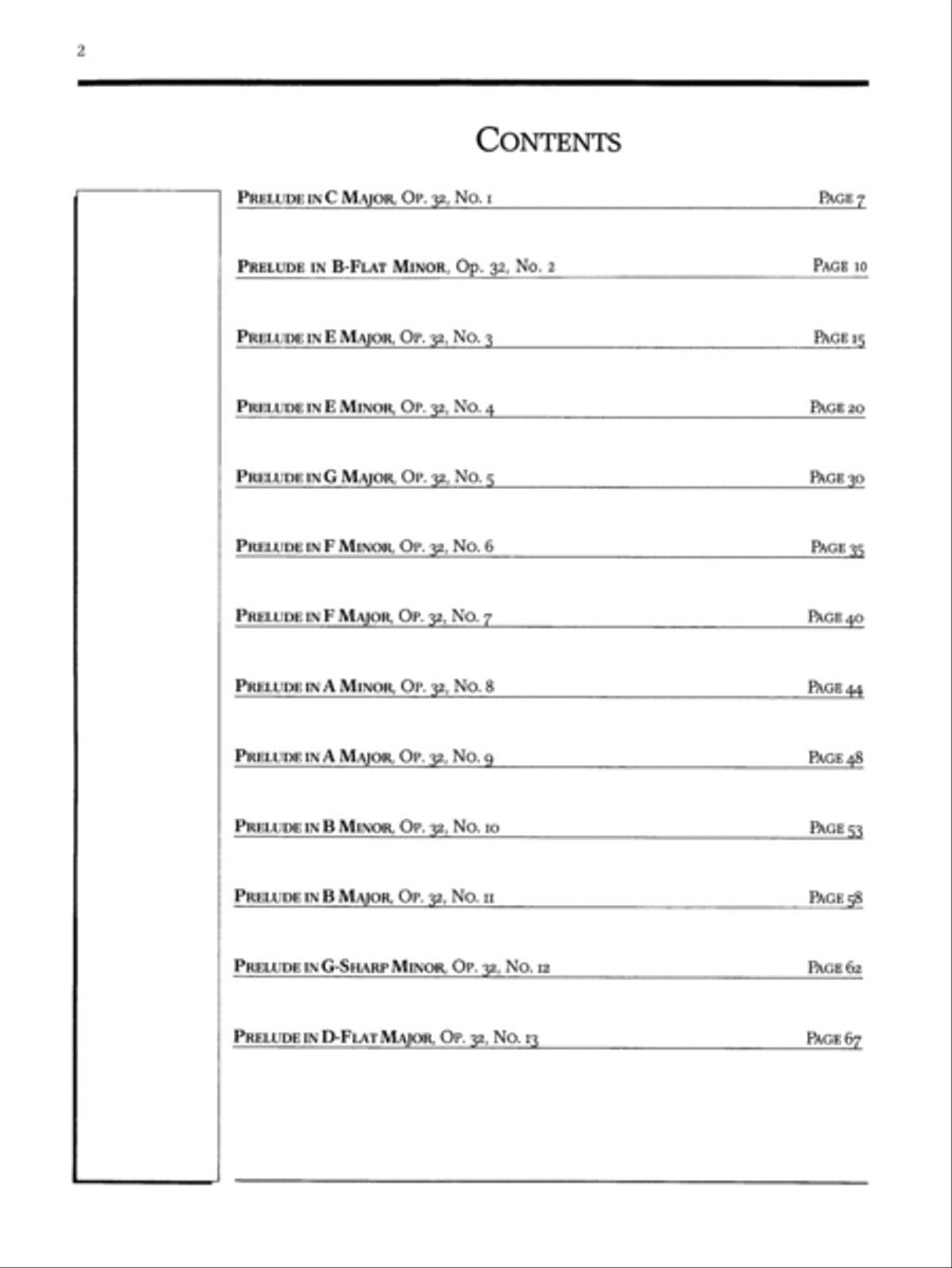 Rachmaninoff -- Preludes, Op. 32 Piano Solo scores gallery preview page 2