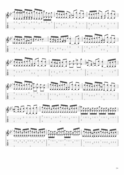 G Minor Bach (Classical Guitar Tabs/Score) image number null