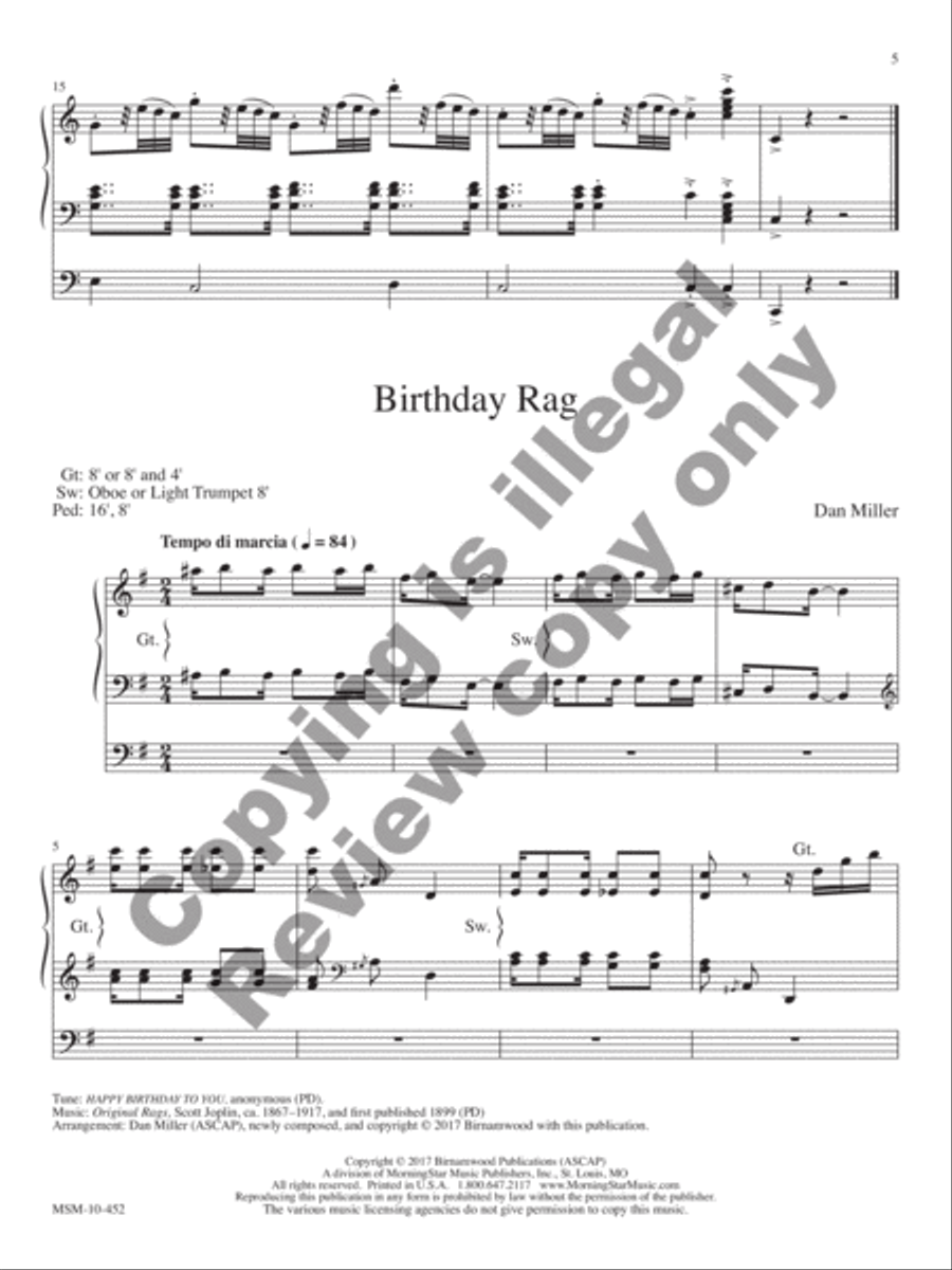 Birthday Parodies Organ scores gallery preview page 12