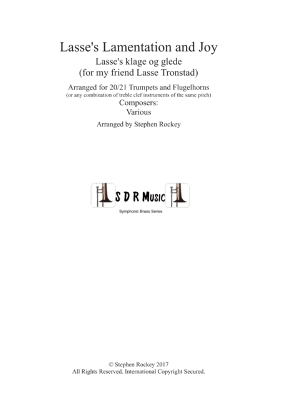 Lasse's Lamentation and Joy for 20/21 Trumpets or Treble Clef Instruments Large Ensemble scores gallery preview page 1