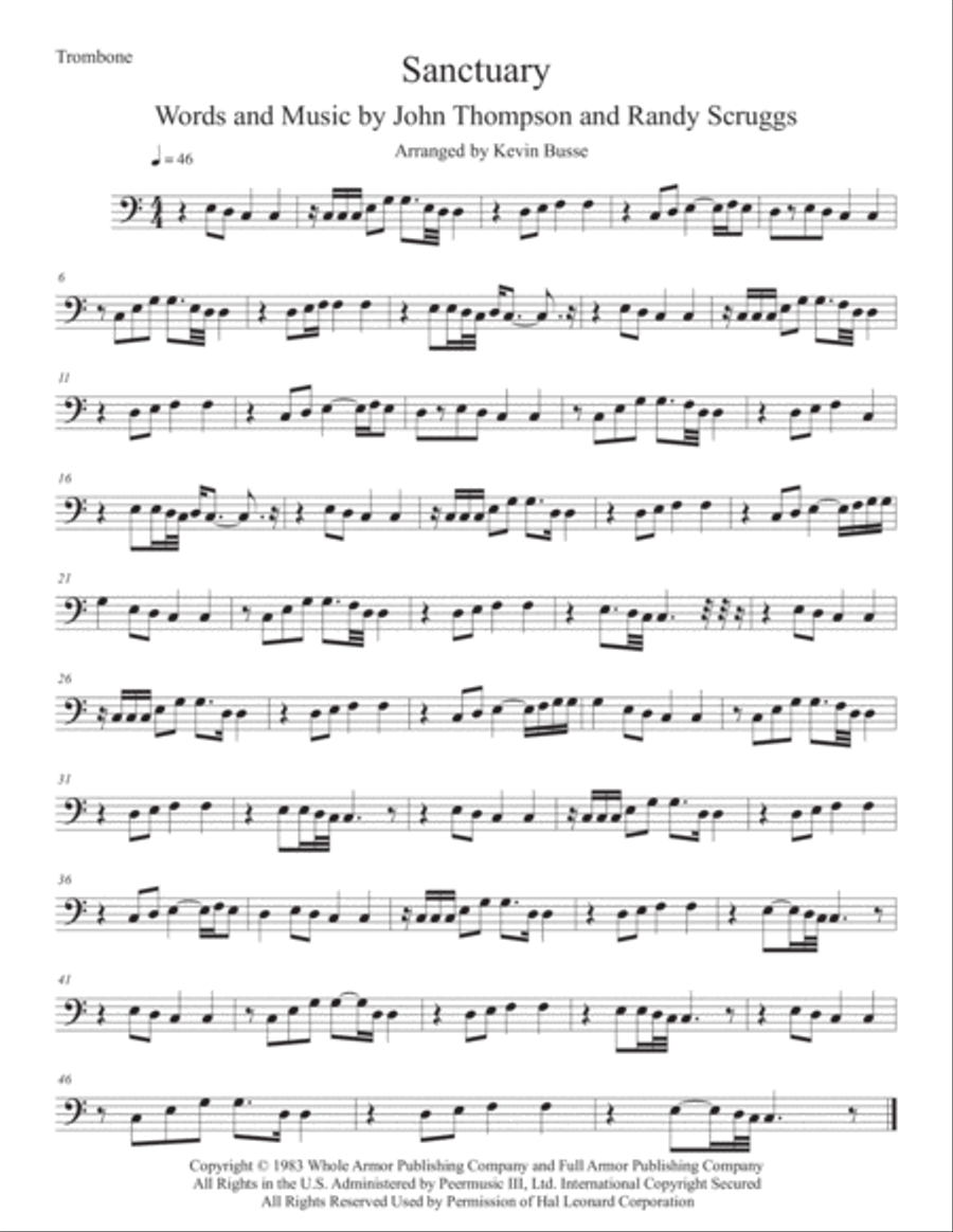 Sanctuary Trombone Solo scores gallery preview page 1