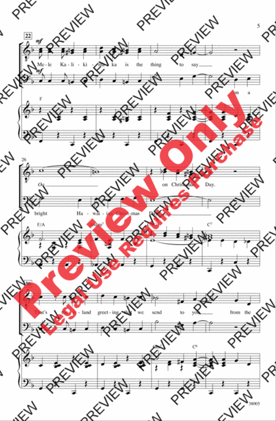 Mele Kalikimaka Men's Choir scores gallery preview page 5