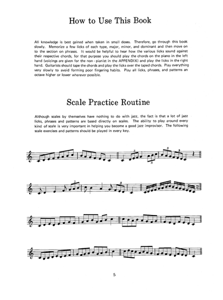 Jazz Saxophone Licks, Phrases & Patterns