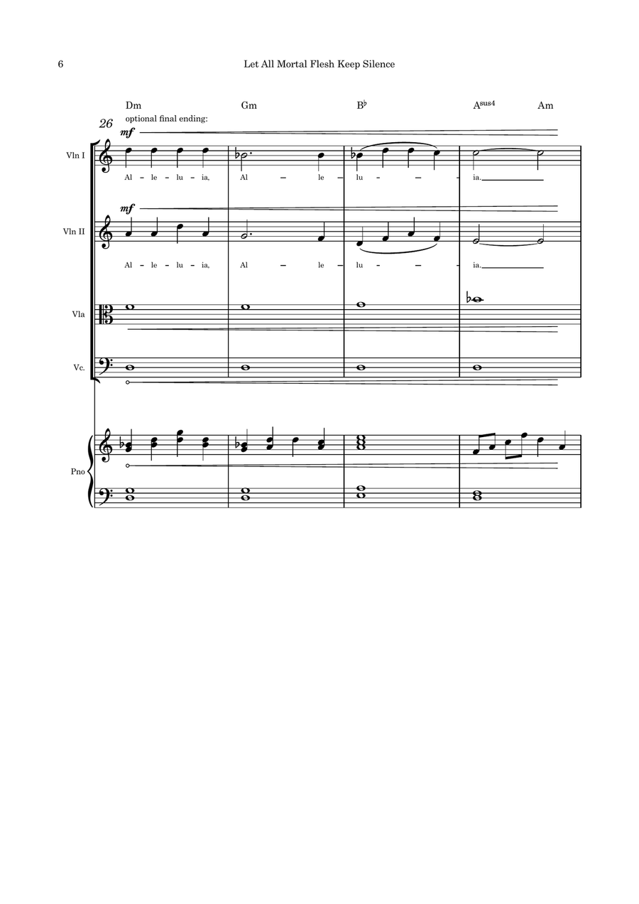 Let All Mortal Flesh Keep Silence strings quartet and Piano Piano Quartet scores gallery preview page 6